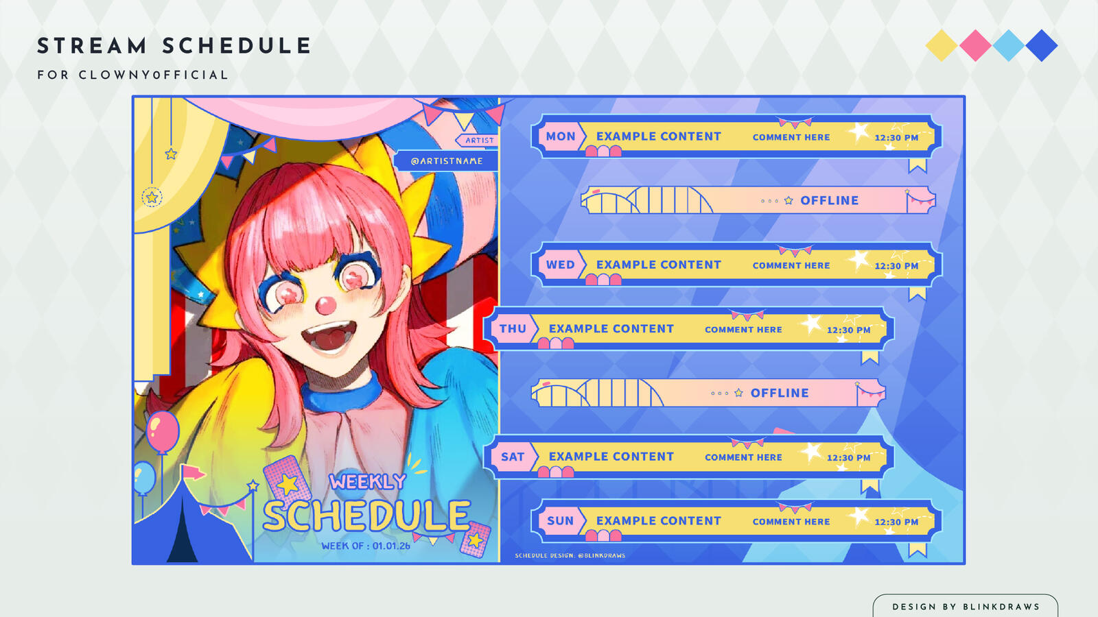 schedule : Blinkdraws | Client : Clowny0fficial